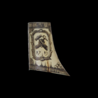Sautoir et date (détail du talon de la hache de corporation)
