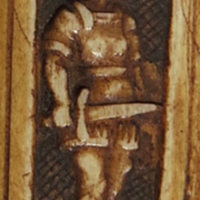 Guerrier à l'antique (détail de la poire à poudre saint Michel)